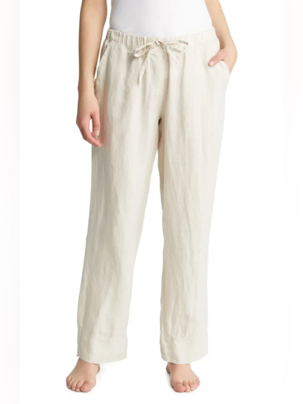 Parachute Linen Lounge Pants- Beige- 1X